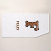 Westers Leren Initiaal Monogram F Badhanddoek (Badhanddoek)