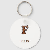 Westers Leren Initiaal Monogram F Sleutelhanger (Achterkant)