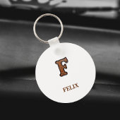 Westers Leren Initiaal Monogram F Sleutelhanger