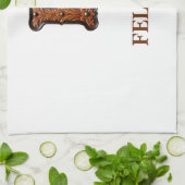 Westers Leren Initiaal Monogram F Theedoek (Gevouwen)