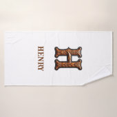Westers Leren Initiaal Monogram H Badhanddoek (Badhanddoek)