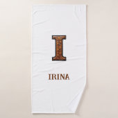 Westers Leren Initiaal Monogram I Badhanddoek (Badhanddoek)
