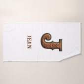 Westers Leren Initiaal Monogram J Badhanddoek (Badhanddoek)