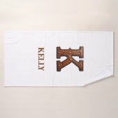 Westers Leren Initiaal Monogram K Badhanddoek (Badhanddoek)
