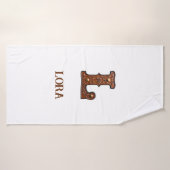Westers Leren Initiaal Monogram L Badhanddoek (Badhanddoek)