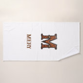 Westers Leren Initiaal Monogram M Badhanddoek (Badhanddoek)