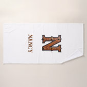 Westers Leren Initiaal Monogram N Badhanddoek (Badhanddoek)