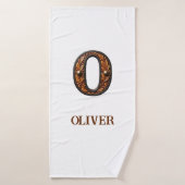 Westers Leren Initiaal Monogram O Badhanddoek (Badhanddoek)