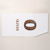 Westers Leren Initiaal Monogram O Badhanddoek (Badhanddoek)