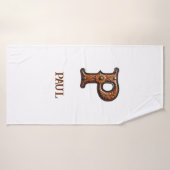 Westers Leren Initiaal Monogram P Badhanddoek (Badhanddoek)