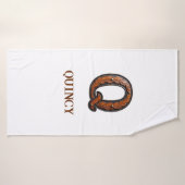 Westers Leren Initiaal Monogram Q Badhanddoek (Badhanddoek)