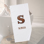 Westers Leren Initiaal Monogram S Badhanddoek