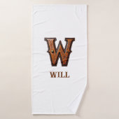 Westers Leren Initiaal Monogram W Badhanddoek (Badhanddoek)