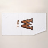 Westers Leren Initiaal Monogram W Badhanddoek (Badhanddoek)