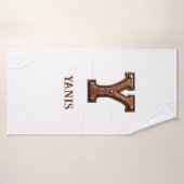 Westers Leren Initiaal Monogram Y Badhanddoek (Badhanddoek)