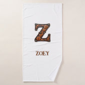 Westers Leren Initiaal Monogram Z Badhanddoek (Badhanddoek)
