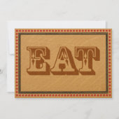 Westers ontvangstfeest diner menu kaart (Achterkant)