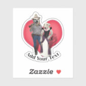 Westers Paar Cowboy Hond Sticker (Vel)