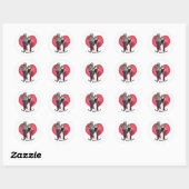 Westers Paar Cowboy Kat Ronde Sticker (Vel)