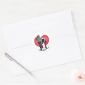 Westers Paar Cowboy Kat Ronde Sticker (Envelop)