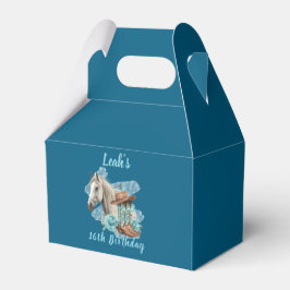 Westers Paard Bloemen Equestrian- Marineblauw Bedankdoosjes