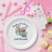 Westers Paard Bloemig Equestrian- Wit Papieren Bordje (Feest)