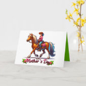 Westers Paard Gelukkige Moederdag 5 Maatwerk Kaart (Gele Bloem)