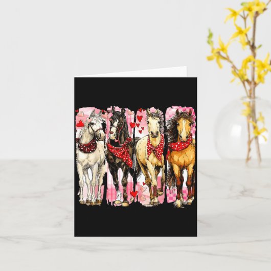 Westers Paard Valentijn Grappig Westerse Valentijn Kaart (Gele Bloem)