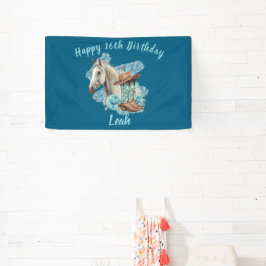 Westers Paarden Bloemstuk Ruiterij- Marineblauw Spandoek