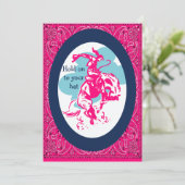 Westers Paardrijden Cowgirl Springend Paard Kaart (Staand voorkant)