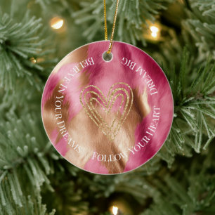 Westers Roze Goud Cowgirl Koeienhuid Keramisch Ornament