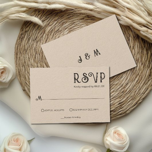 Westers Rustiek Kraftpapier RSVP Kaartje