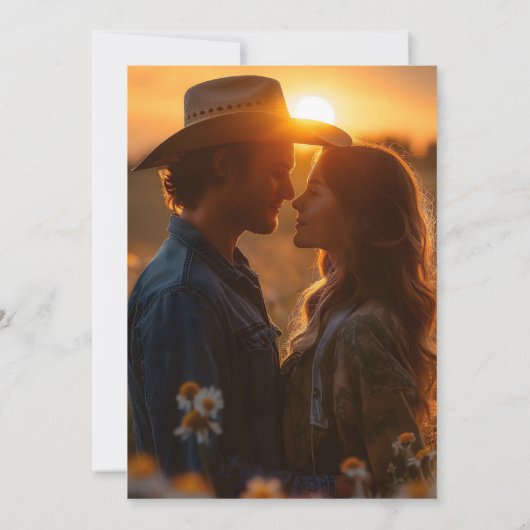 Westers Rustoce Moderne Foto Save the Date  (Achterkant)