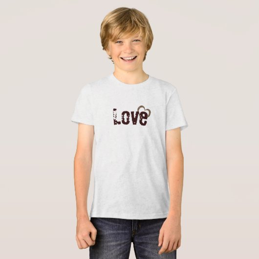 Westers Slick Patroon 2 open hart ontwerp Tri-Blend Shirt (Voorkant volledig)