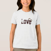 Westers Slick Patroon 2 open hart ontwerp Tri-Blend Shirt (Voorkant)