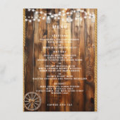 Westers touw wagenwiel metsen pot touwlampjes menu (Voorkant)