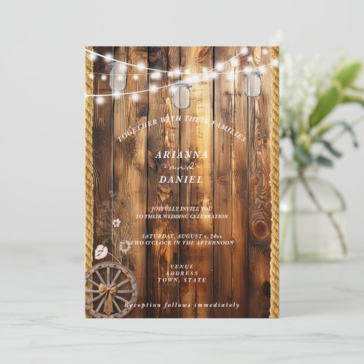 Westers touw wagenwiel metson glas lichtslingers kaart (Staand voorkant)