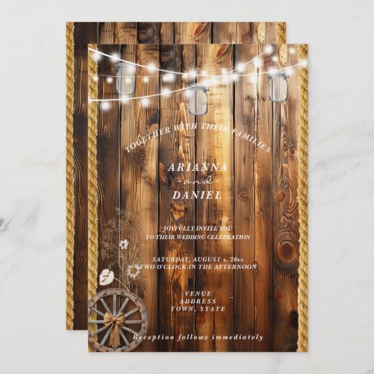 Westers touw wagenwiel metson glas lichtslingers kaart (Voorkant / Achterkant)