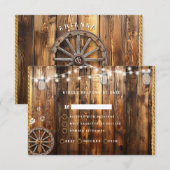 Westers touw wagenwiel metsonteglas lichtslingers  RSVP kaartje (Voorkant / Achterkant)