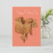 Westers,Vintage,Zadel,Country, Moederdag Feestdagenkaart (Staand voorkant)
