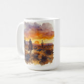Westers woestijnlandschap Cowboy Koffiemok (Voorkant links)
