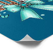 Westerse abuela boog koe teal turquoise veren poster (Hoek)