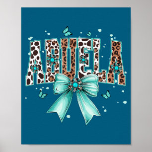 Westerse abuela boog koe teal turquoise veren poster