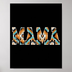 Westerse azteekse mama land koeienleder moederdag  poster