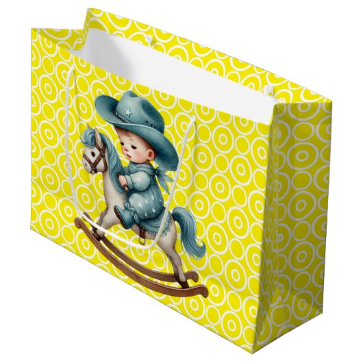 Westerse Baby Cowboy Grote Cadeautas (Voorkant Gekanteld)