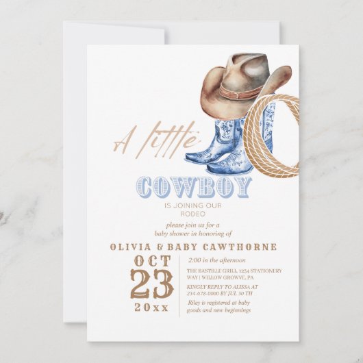 Westerse Baby Shower Cowboy Pastelkleurige Laarzen Kaart (Voorkant)