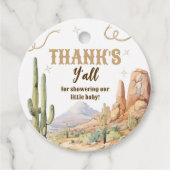 Westerse baby shower favor tag bedankjes labels (Voorkant)