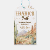 Westerse baby shower favor tag cadeaulabel (Voorkant)