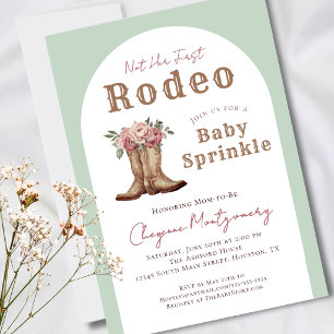 Westerse Baby Shower Niet Haar Eerste Rodeo Sprink Kaart