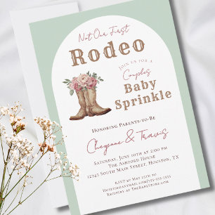 Westerse Baby Shower Niet onze eerste Rodeo Strooi Kaart